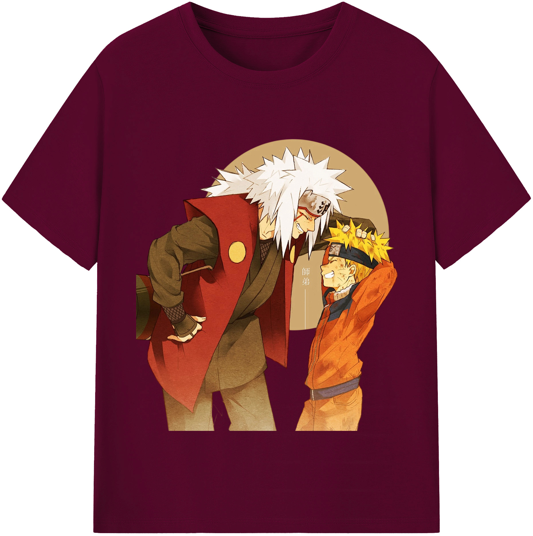 （画像用） NARUTO -ナルト- 自来也（じらいや） Jiraiya レディースカジュアルプリントTシャツ（綿100％）